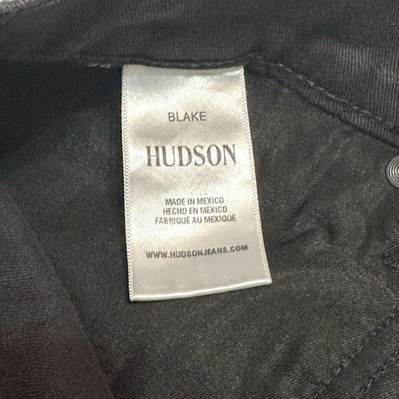 Hudson Jeans Mens Size 34x34 Black Blake Slim Straight Mid Rise Stretch Denim - Picture 13 of 14